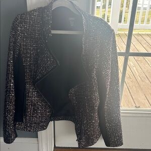 Dennis Basso Black and White Tweed Blazer